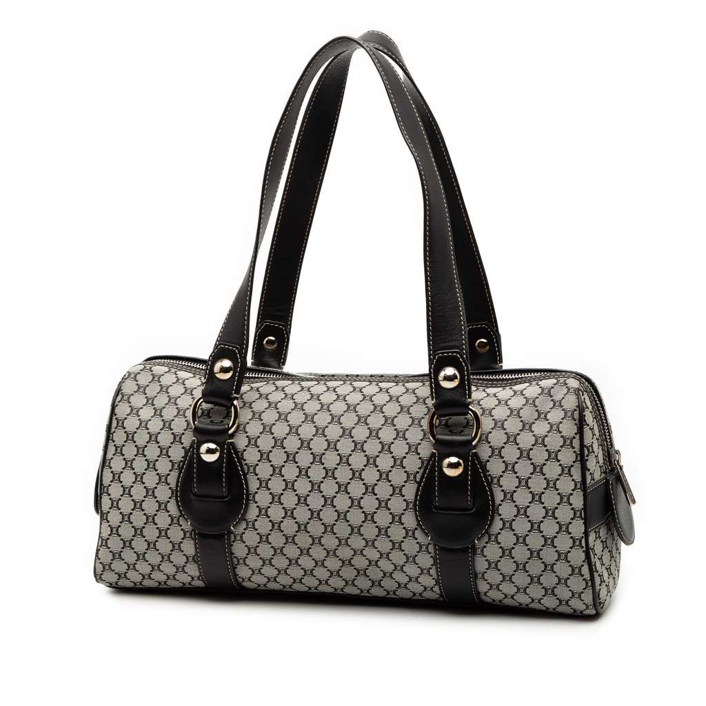 Celine Macadam Canvas Shoulder Bag Grey Canvas Good condition - Back View