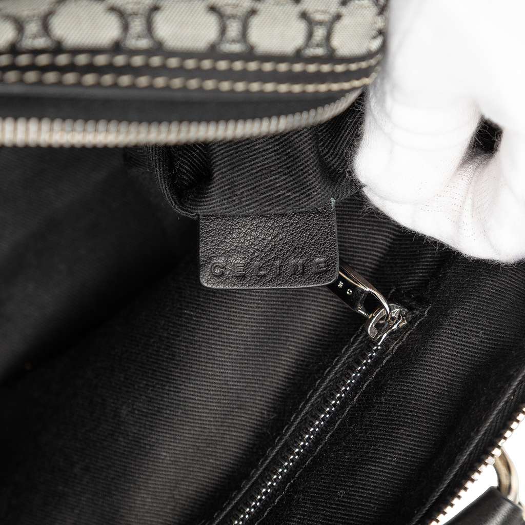 Celine Macadam Canvas Shoulder Bag Grey Canvas Good condition - Box View