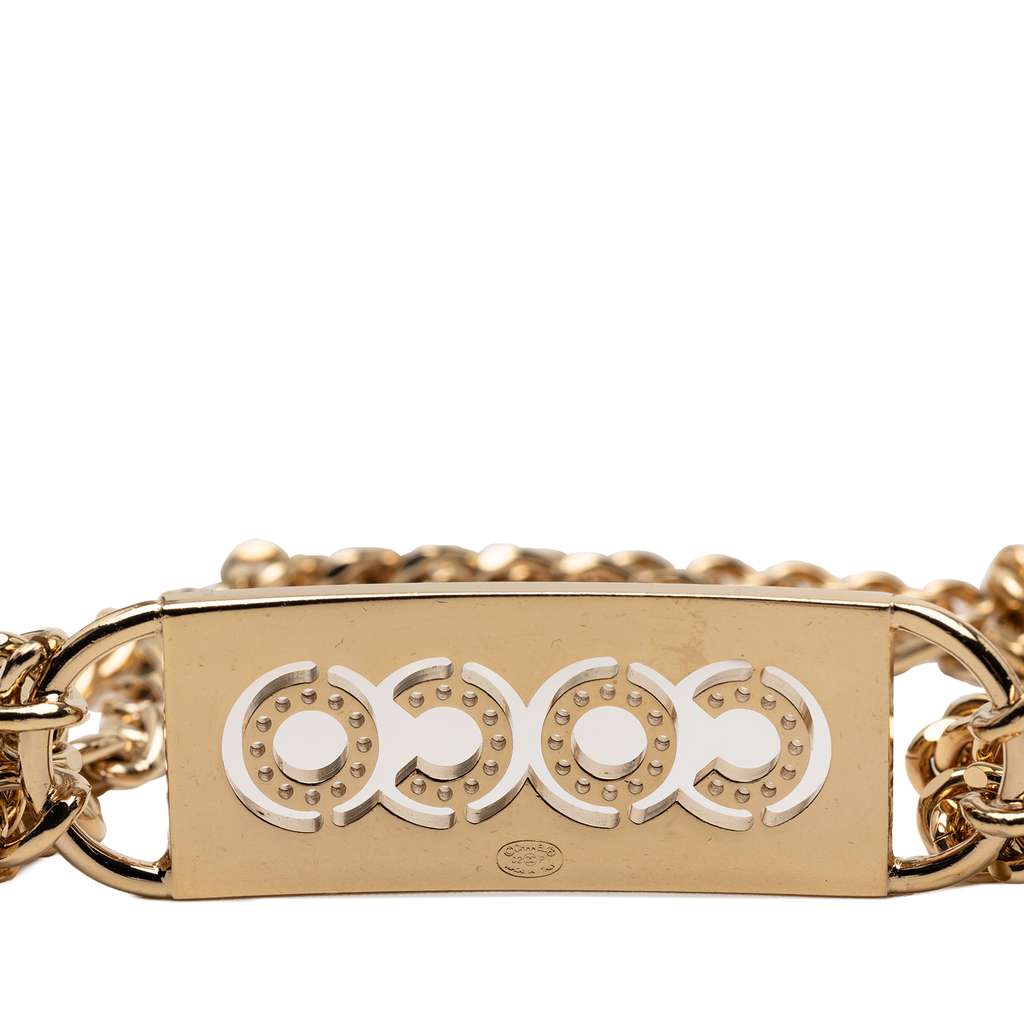 Chanel Gold Plated Coco Double Chain Belt Gold Metal Good condition - Inside View