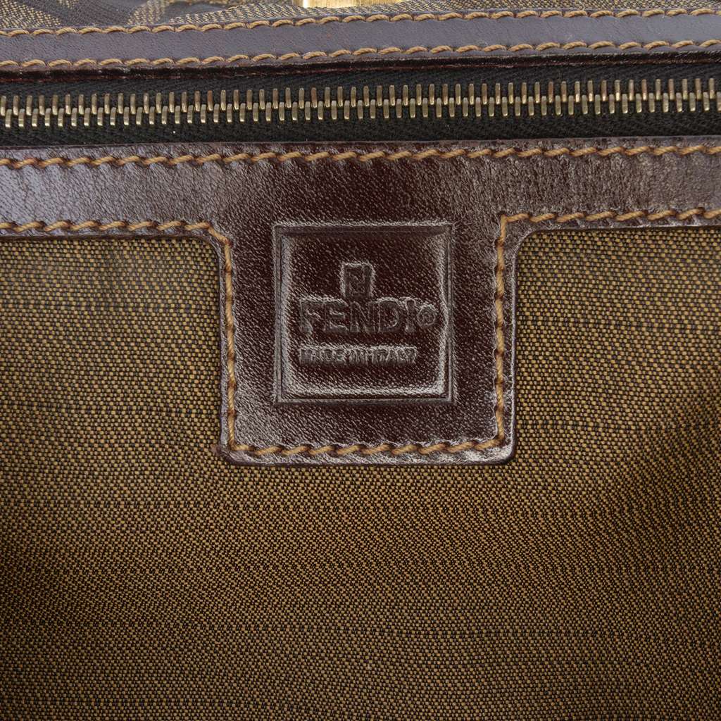 Fendi Small Zucca Canvas Twins Tote Brown Canvas Fair condition - Box View