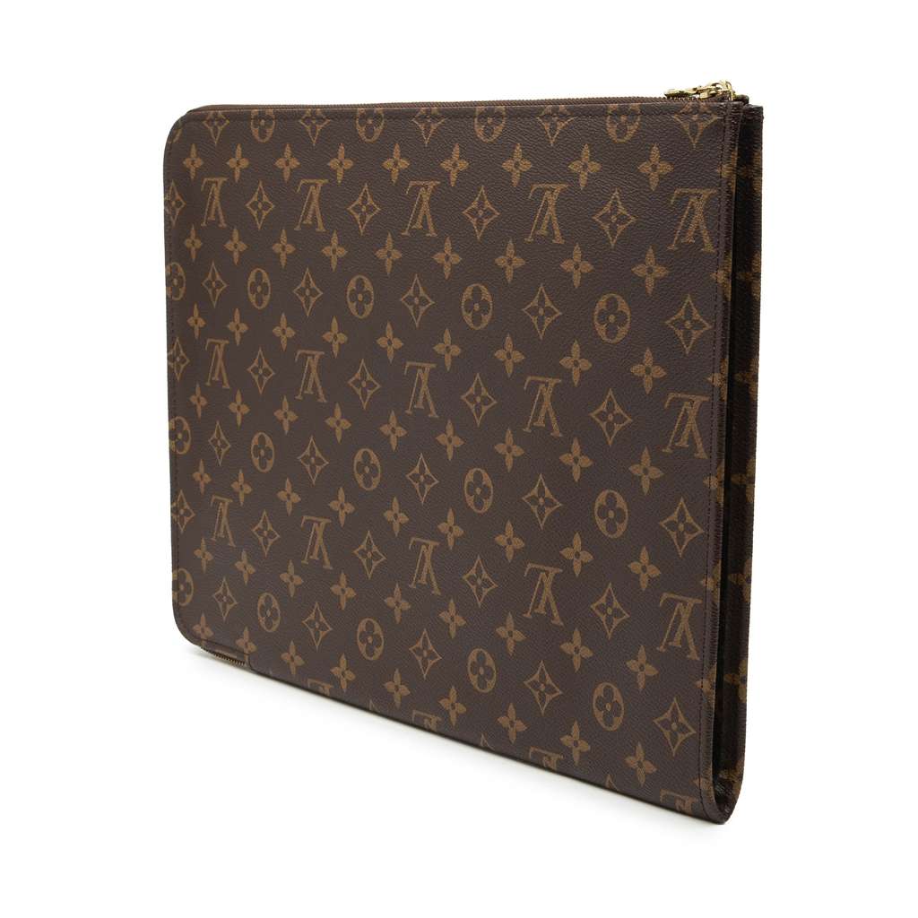 Louis Vuitton Monogram Poche Documents Portfolio Brown Good condition - Back View