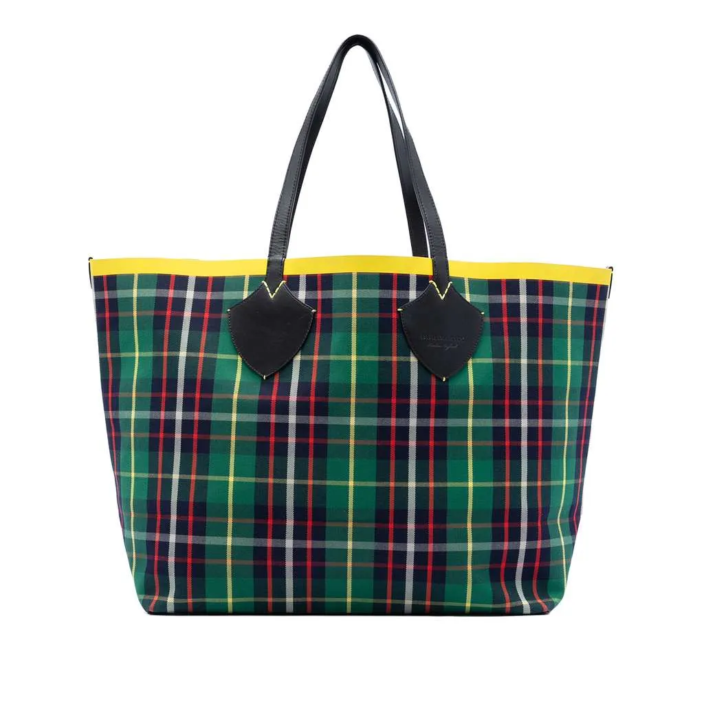 Burberry House Check Canvas The Giant Reversible Tote Green Canvas Very good - Front View