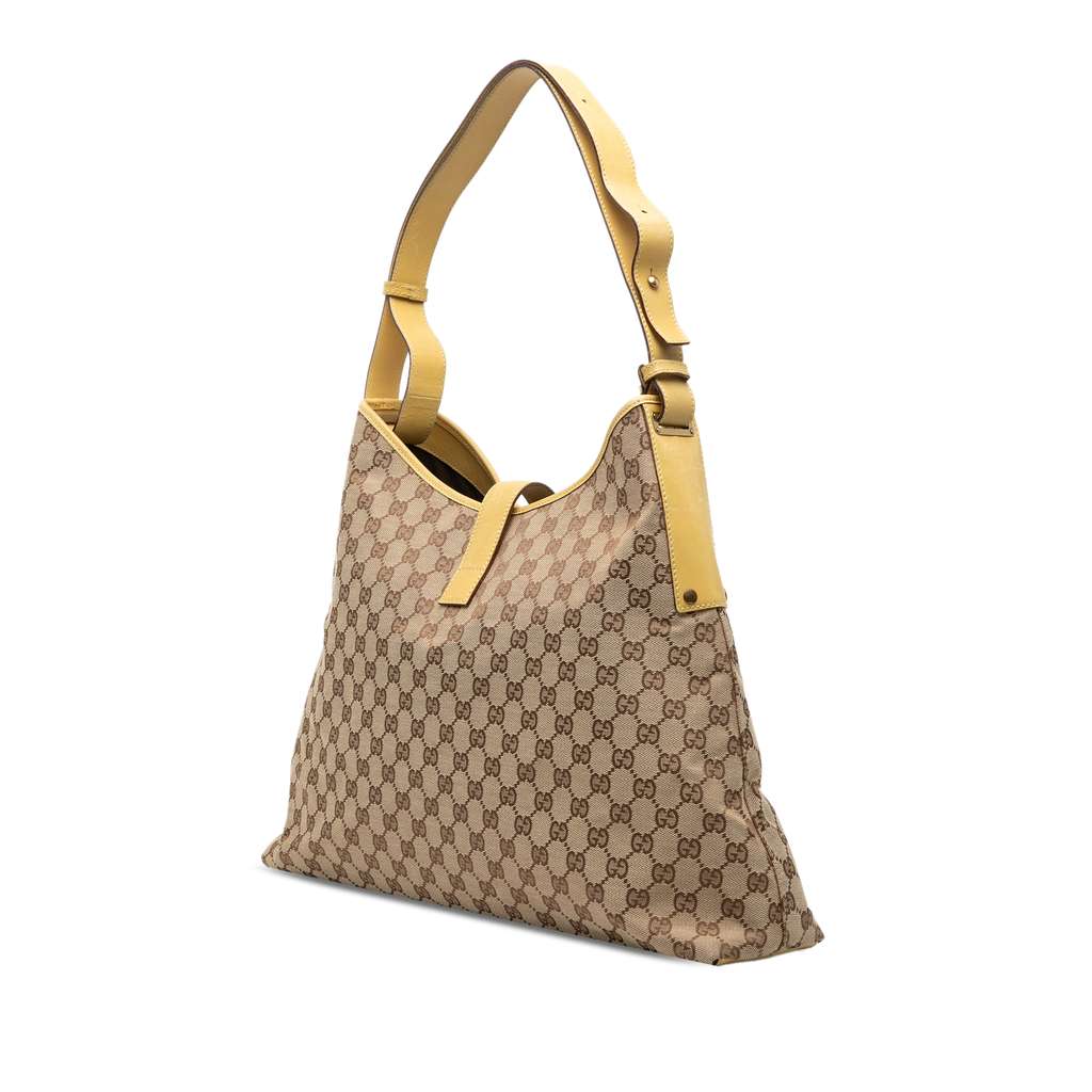 Gucci GG Canvas Piston Shoulder Bag Brown Canvas Good condition - Back View