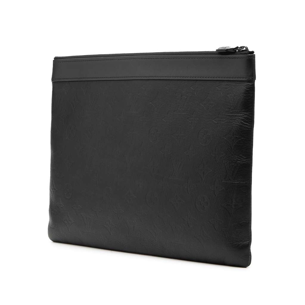 Louis Vuitton Monogram Shadow Discovery Pochette Black Leather Good condition - Back View