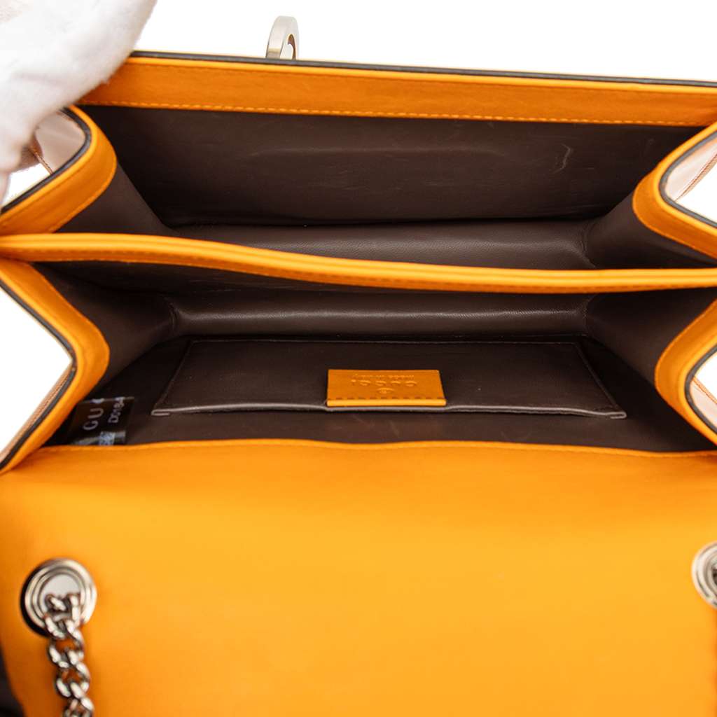 Gucci Small Polished Calfskin Interlocking G Dollar Crossbody Orange Leather Good condition - Model View