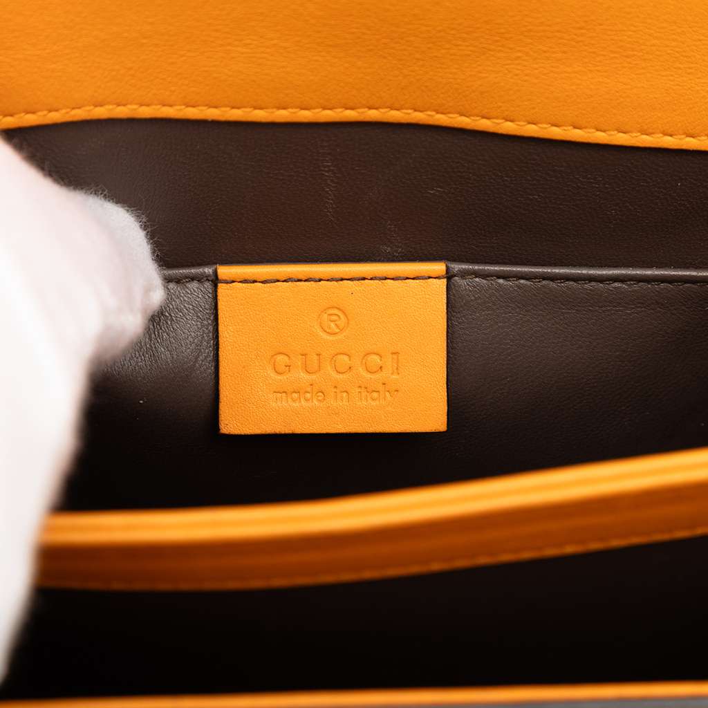 Gucci Small Polished Calfskin Interlocking G Dollar Crossbody Orange Leather Good condition - Box View
