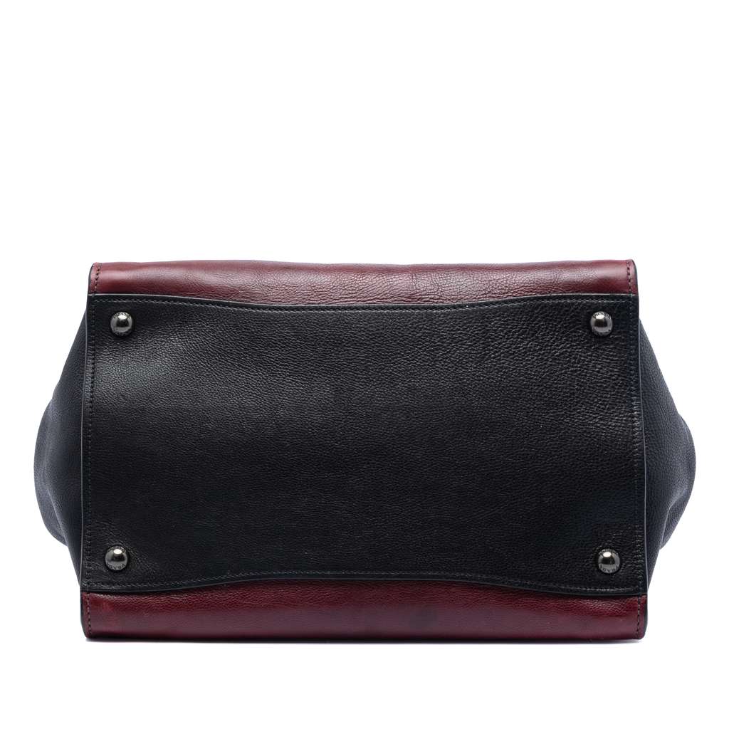 Prada Bicolor Glace Calf Twin Pocket Double Handle Satchel Red Leather Good condition - Inside View