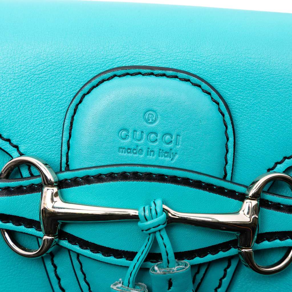 Gucci Small Leather Emily Crossbody Blue Leather Good condition - Box View