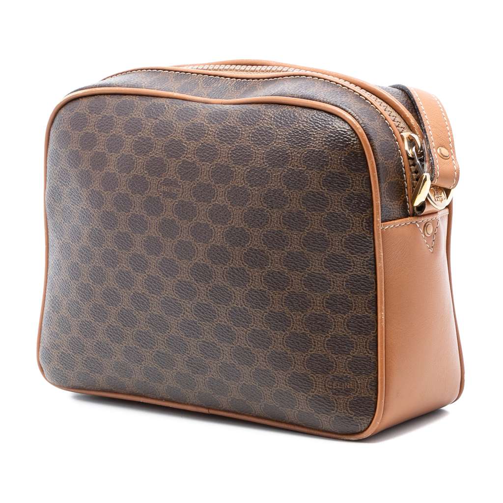 Celine Macadam Coated Canvas Crossbody Brown Canvas Good condition - Back View