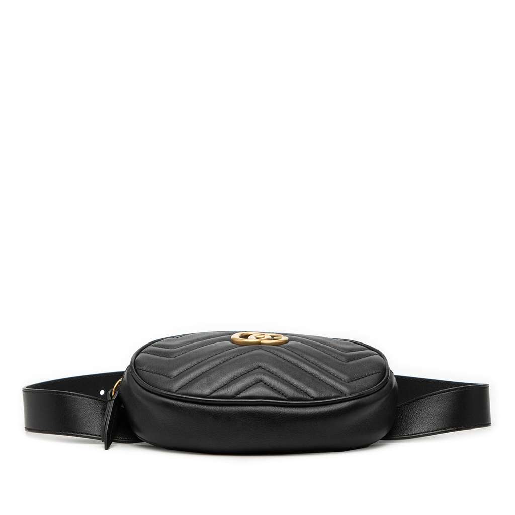 Gucci GG Marmont Matelasse Leather Belt Bag Black Leather Good condition - Inside View
