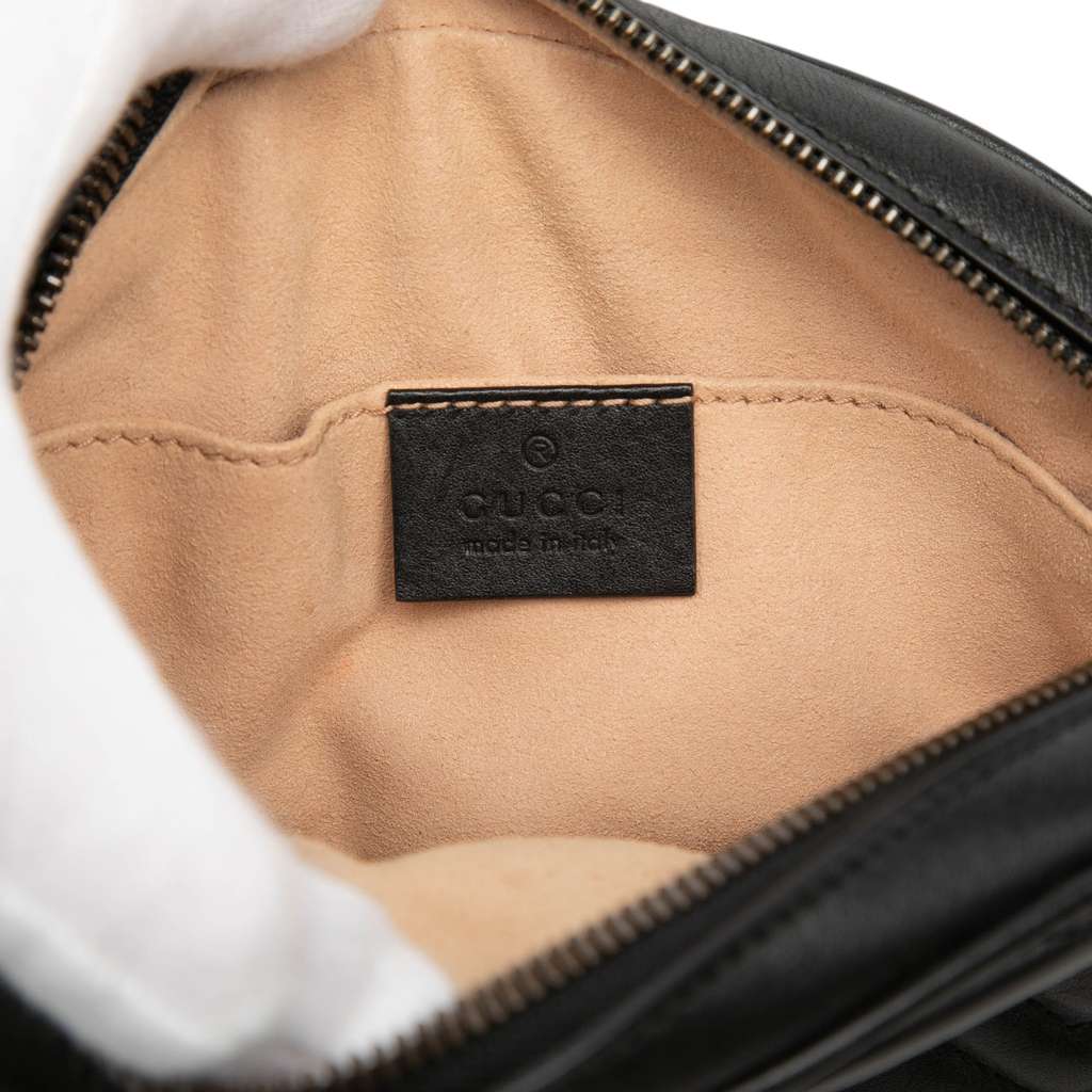 Gucci GG Marmont Matelasse Leather Belt Bag Black Leather Good condition - Box View