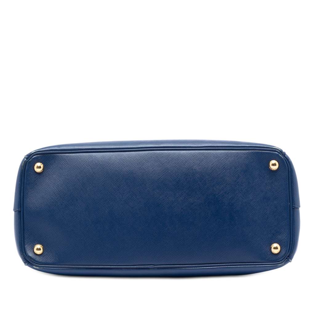 Prada Large Saffiano Lux Galleria Double Zip Tote Blue Leather Good condition - Inside View