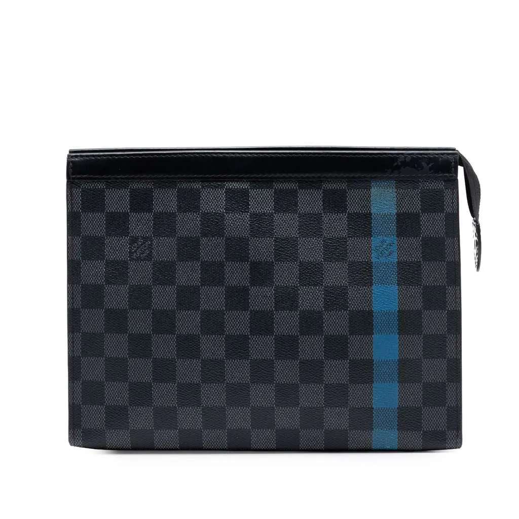 Louis Vuitton Damier Graphite Stripe Pochette Voyage MM Black Very good - Front View