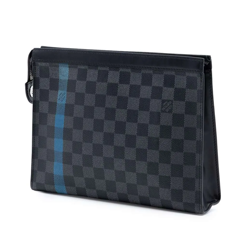 Louis Vuitton Damier Graphite Stripe Pochette Voyage MM Black Very good - Back View