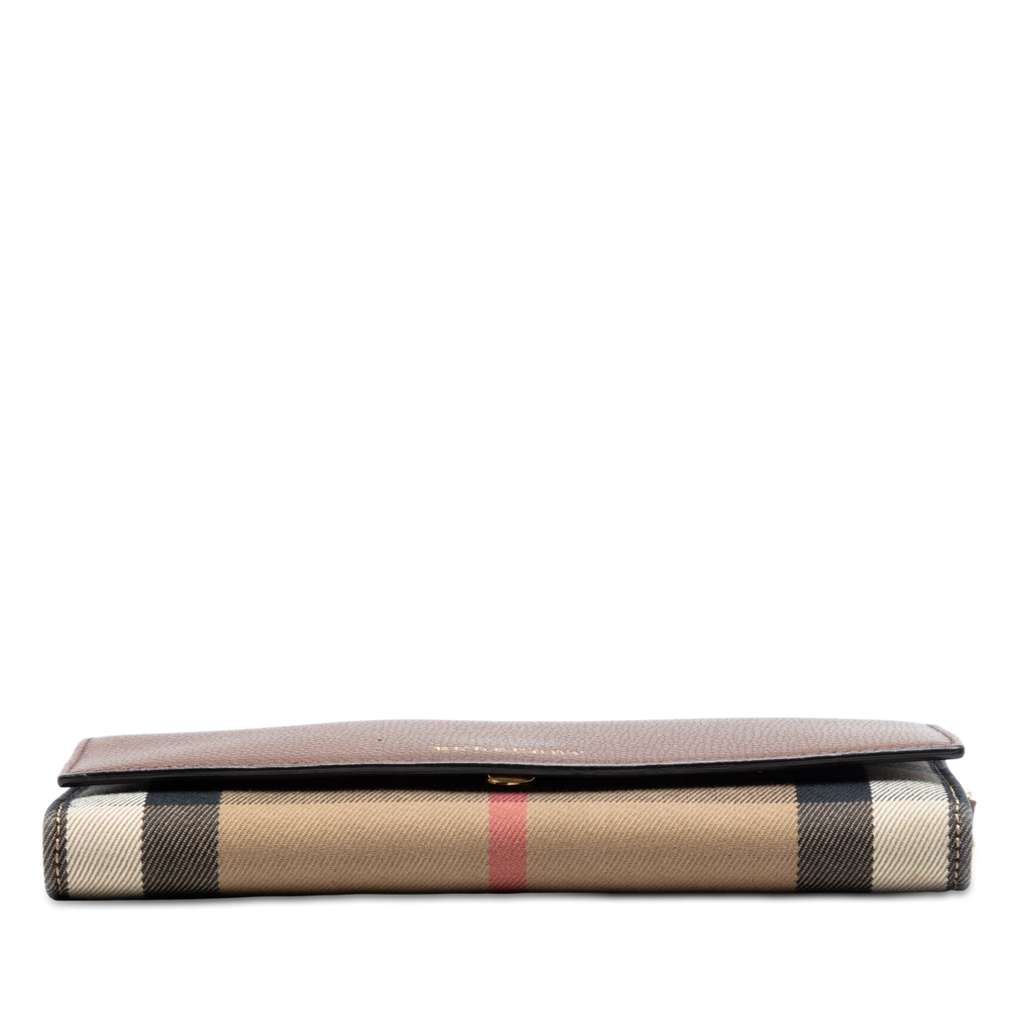 Burberry House Check Canvas and Leather Henley Wallet on Chain Brown Canvas Good condition - Inside View