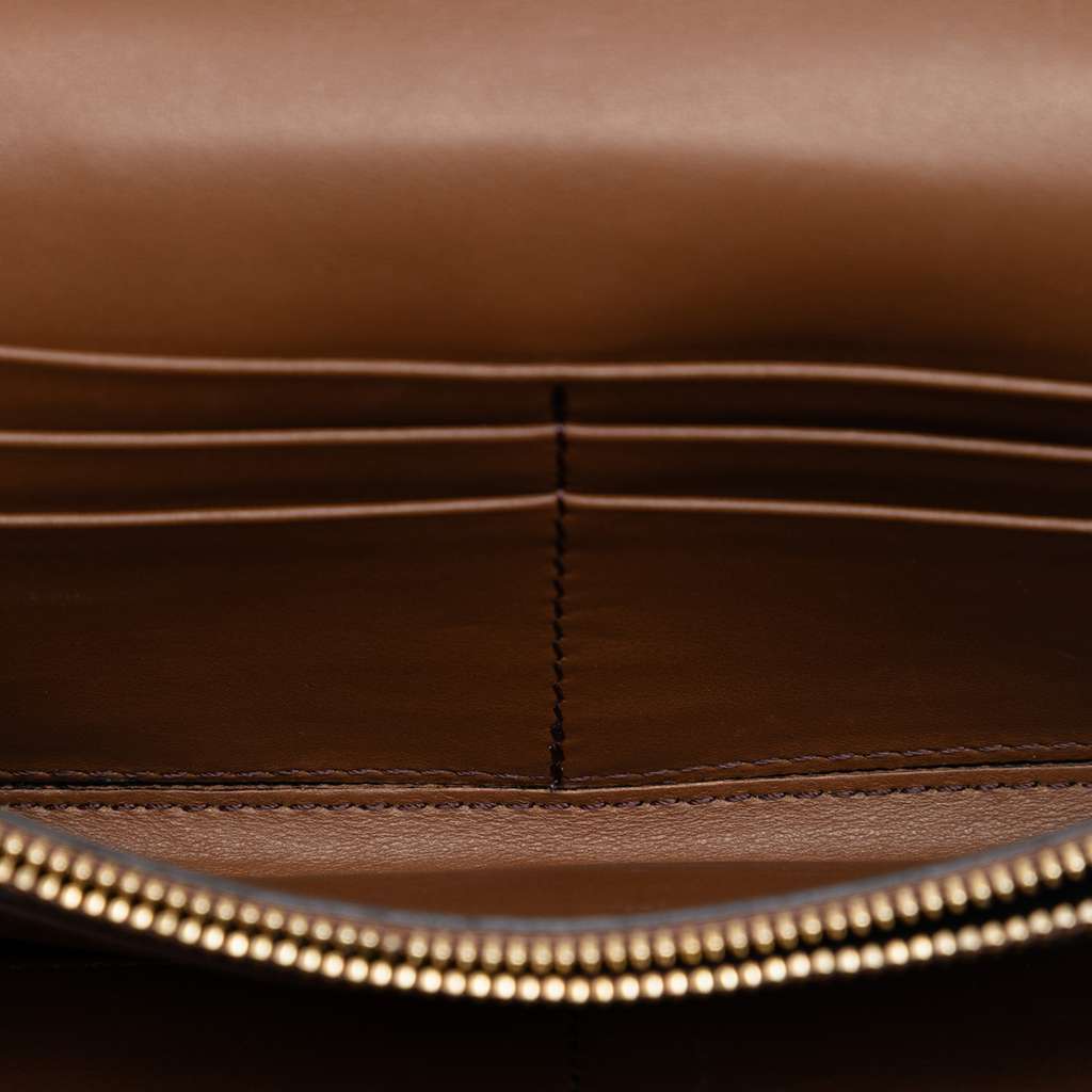 Burberry House Check Canvas and Leather Henley Wallet on Chain Brown Canvas Good condition - Model View