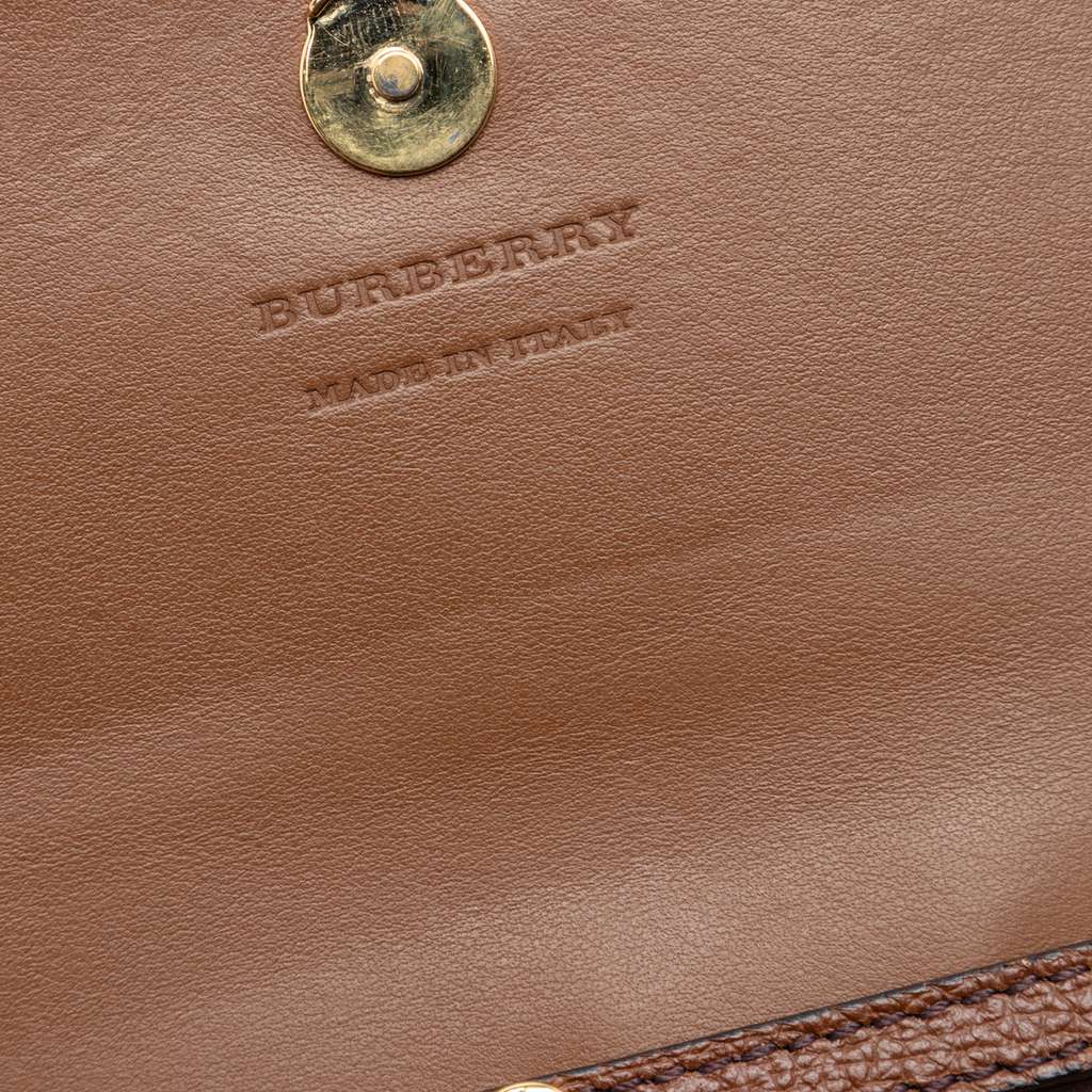 Burberry House Check Canvas and Leather Henley Wallet on Chain Brown Canvas Good condition - Box View