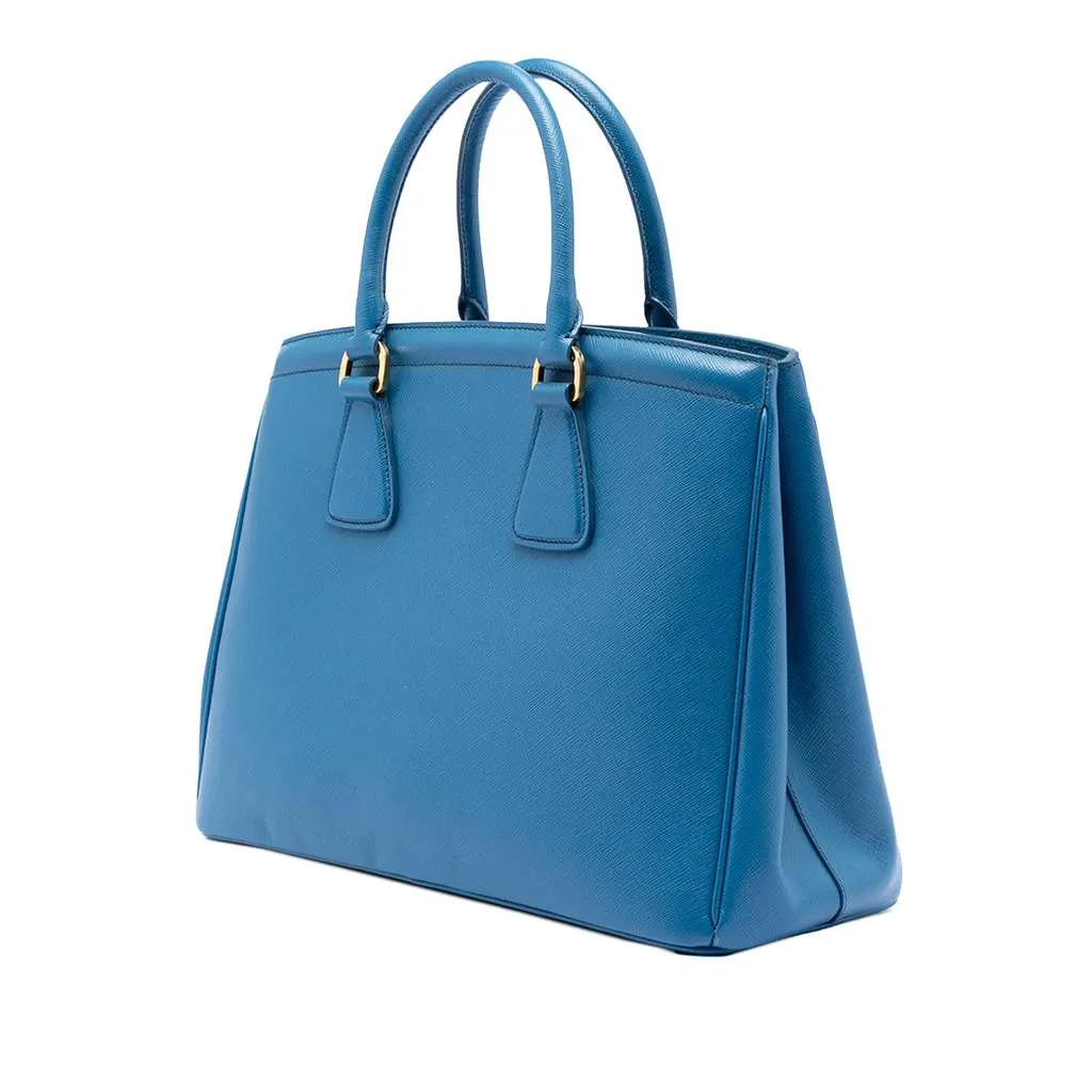 Prada Saffiano Lux Parabole Tote Blue Leather Very good - Back View