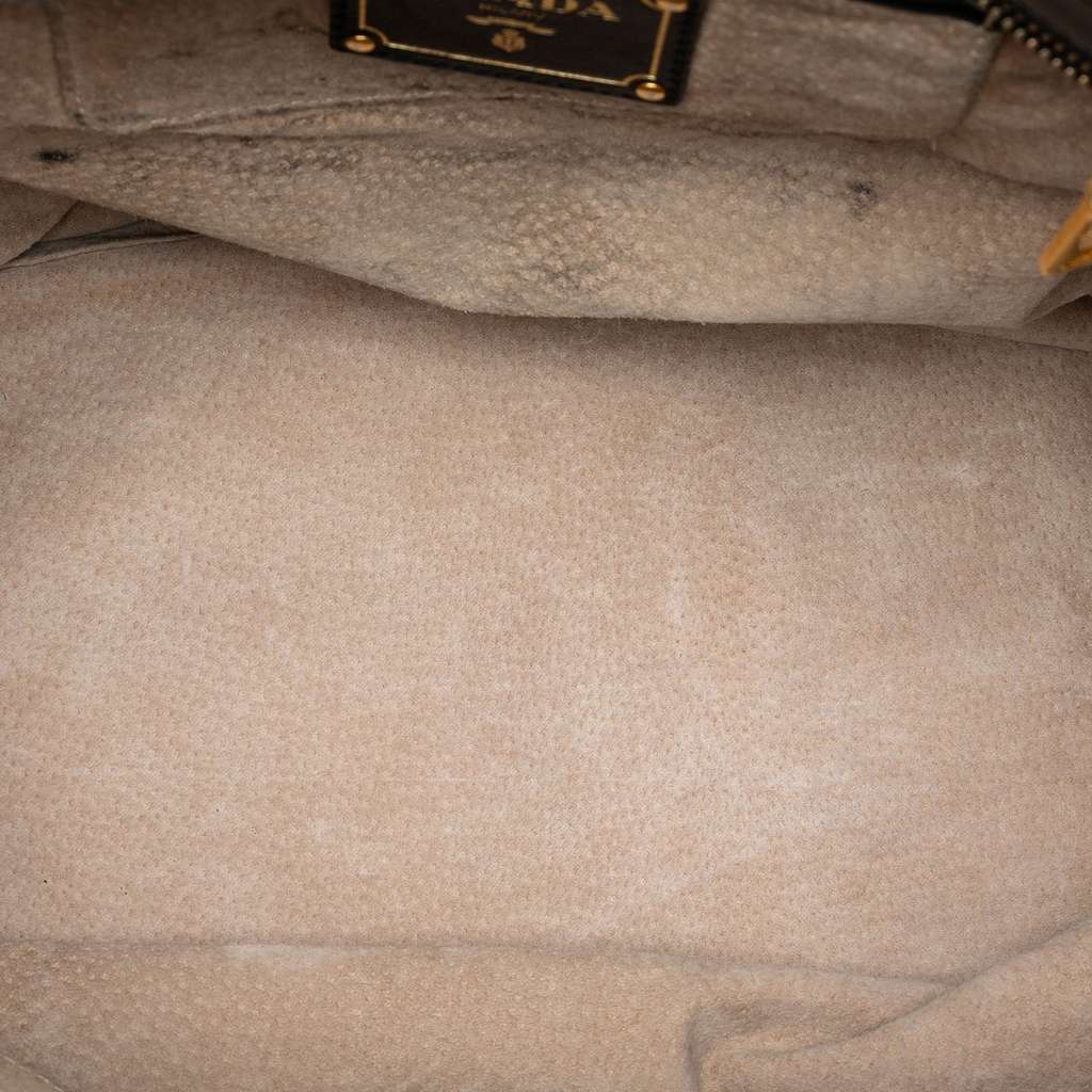 Prada Glace Calf Open Convertible Tote Black Leather Good condition - Model View