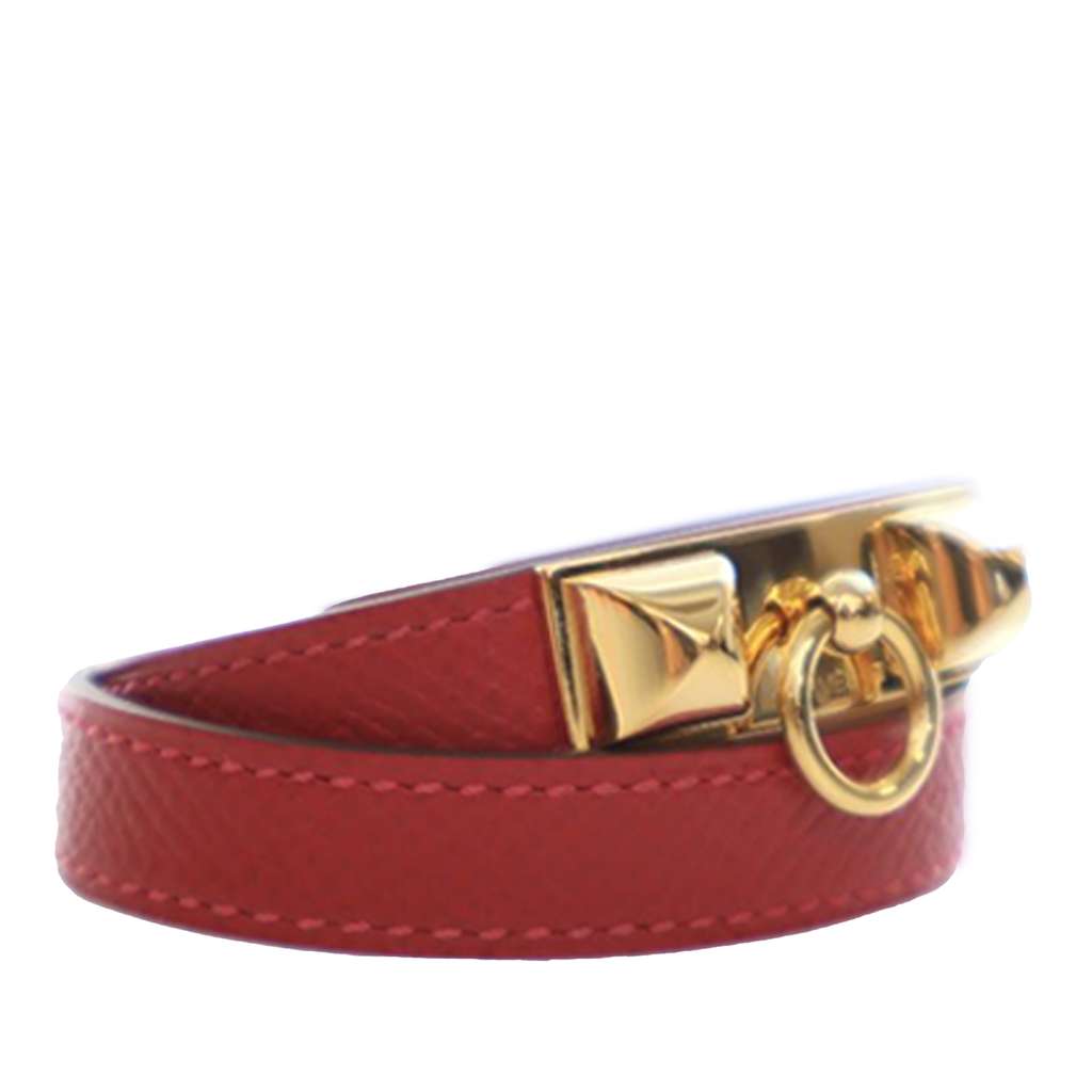 Hermès Epsom Rivale Double Tour Bracelet M Red Leather Good condition - Back View