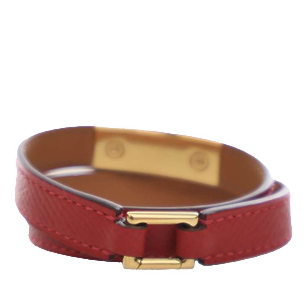 Hermès Epsom Rivale Double Tour Bracelet M Red Leather Good condition - Model View