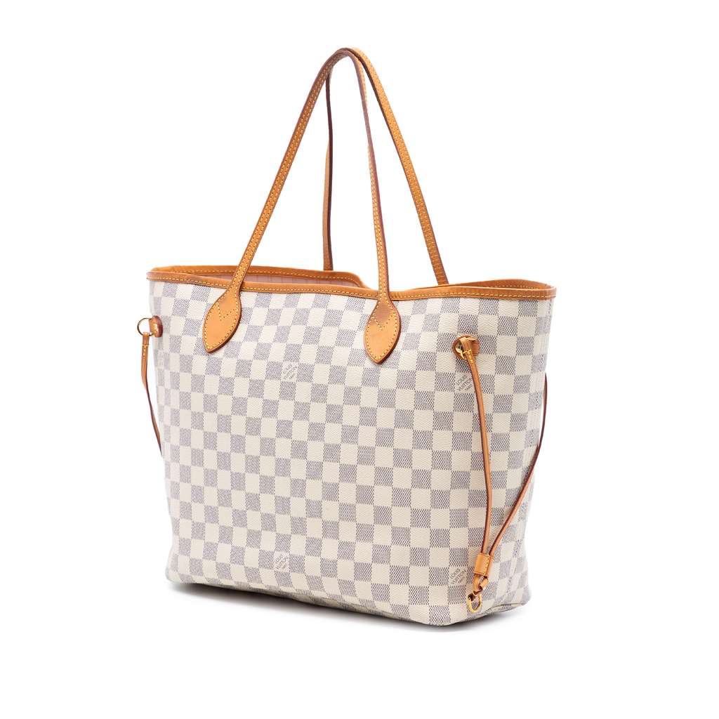 Louis Vuitton Damier Azur Neverfull MM White Good condition - Back View