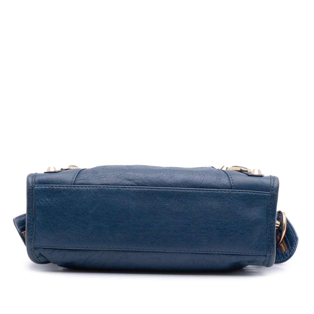 Balenciaga Mini Lambskin Motocross Classic City Satchel Blue Leather Good condition - Inside View