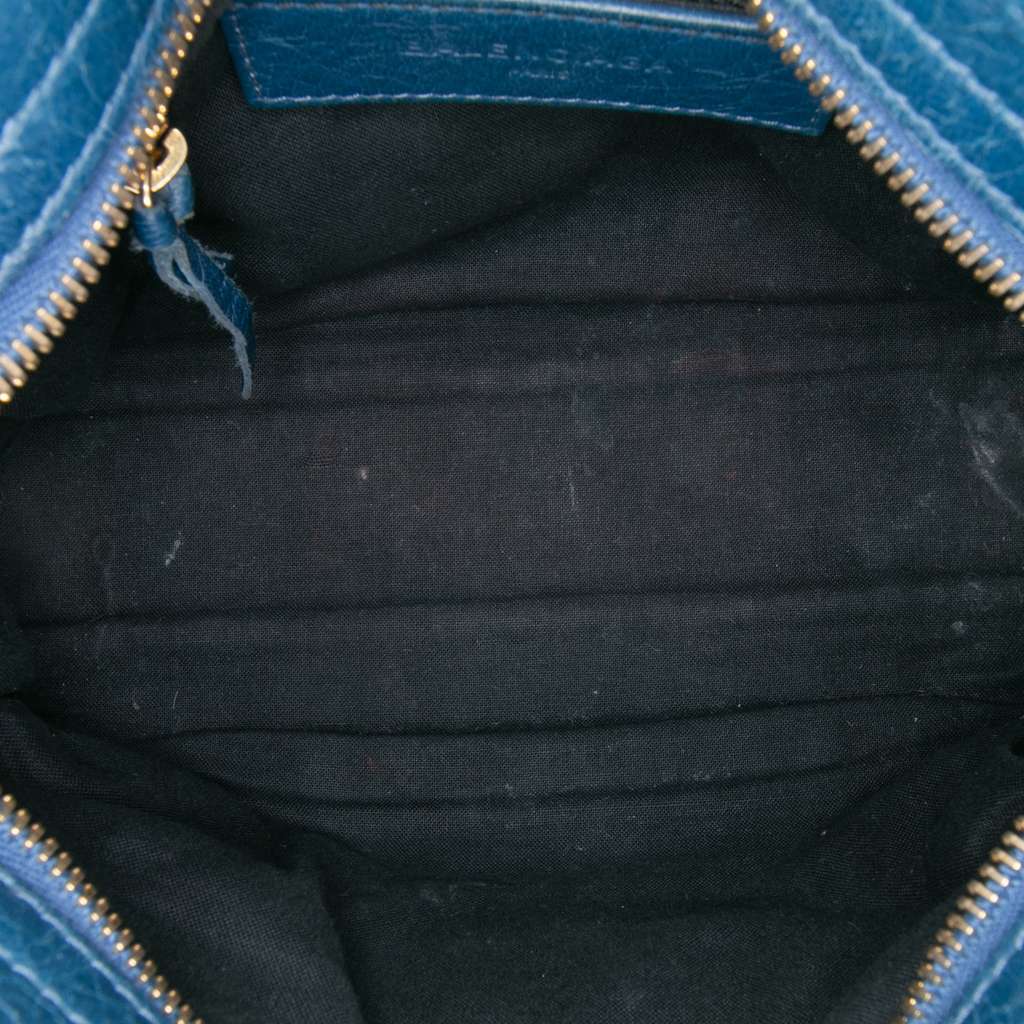 Balenciaga Mini Lambskin Motocross Classic City Satchel Blue Leather Good condition - Model View