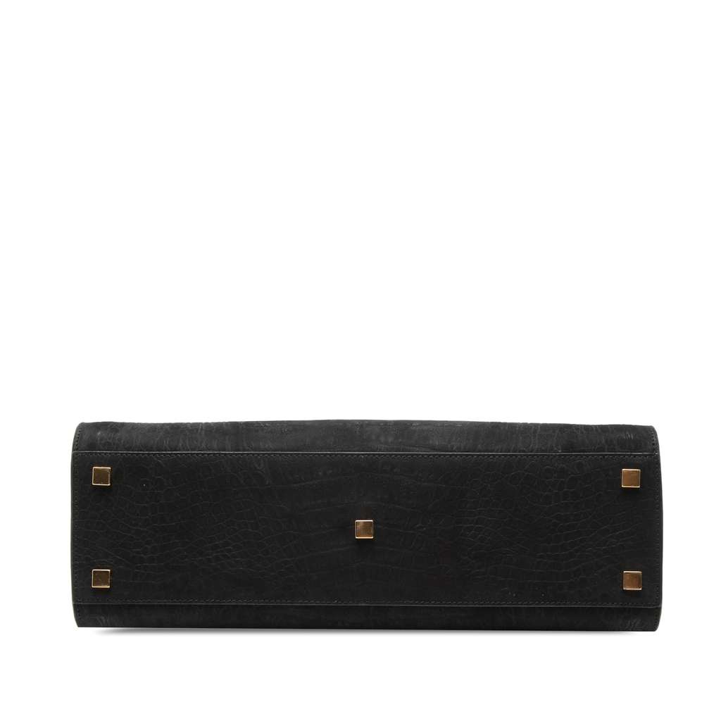 Saint Laurent Small Leather Croc Embossed Manhattan Satchel Black Leather Good condition - Inside View