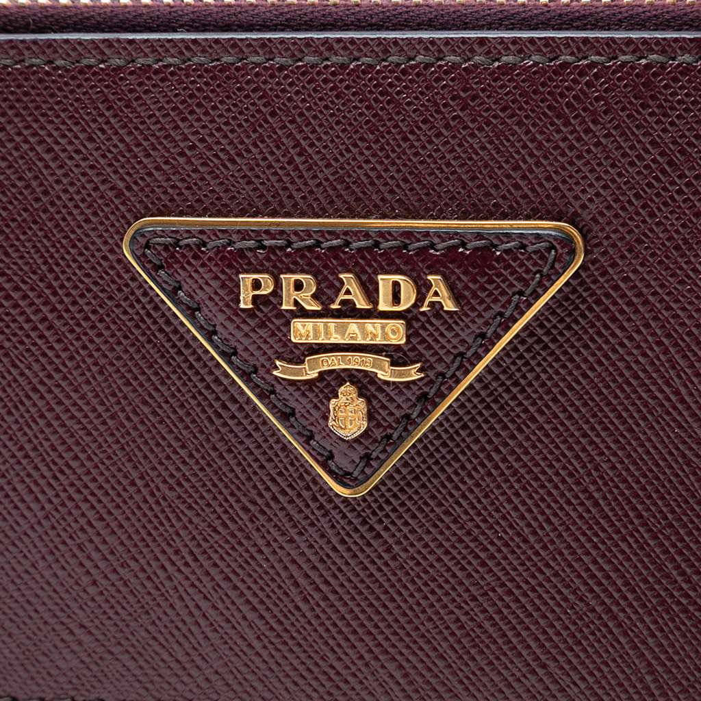Prada Saffiano Greche Paradigme Bag Red Leather Good condition - Box View