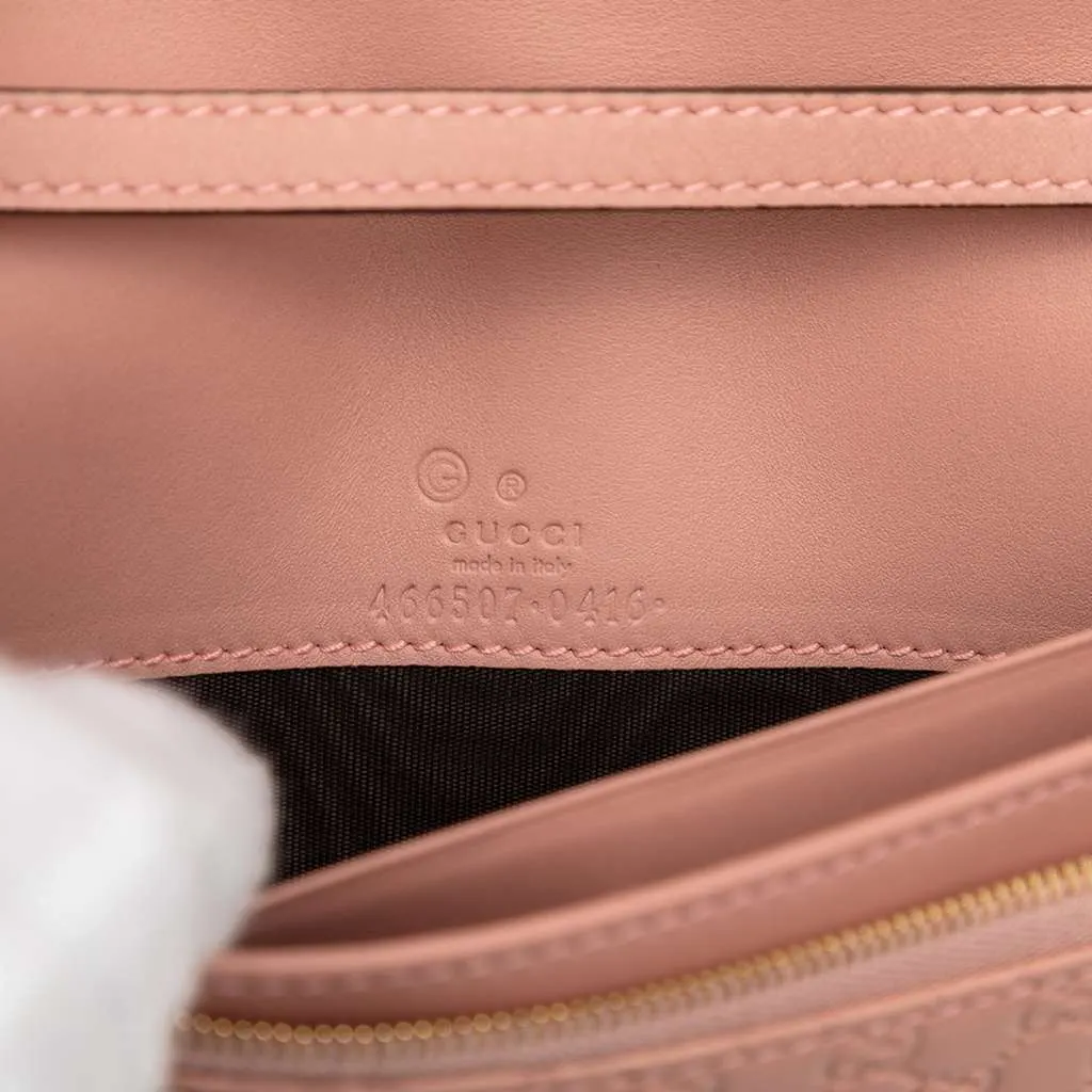 Gucci Microguccissima Wallet on Strap Pink Leather Very good - Box View