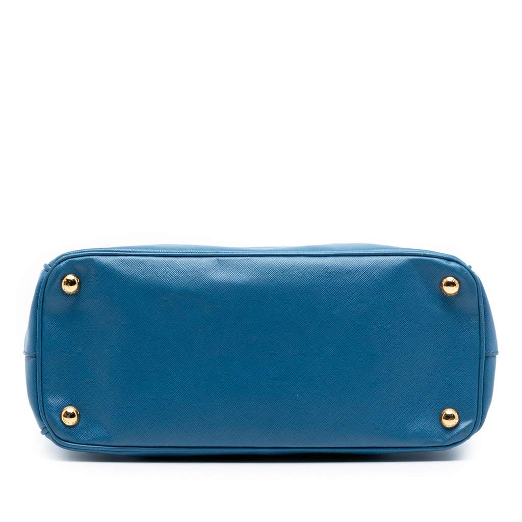 Prada Small Saffiano Lux Galleria Double Zip Satchel Blue Leather Fair condition - Inside View
