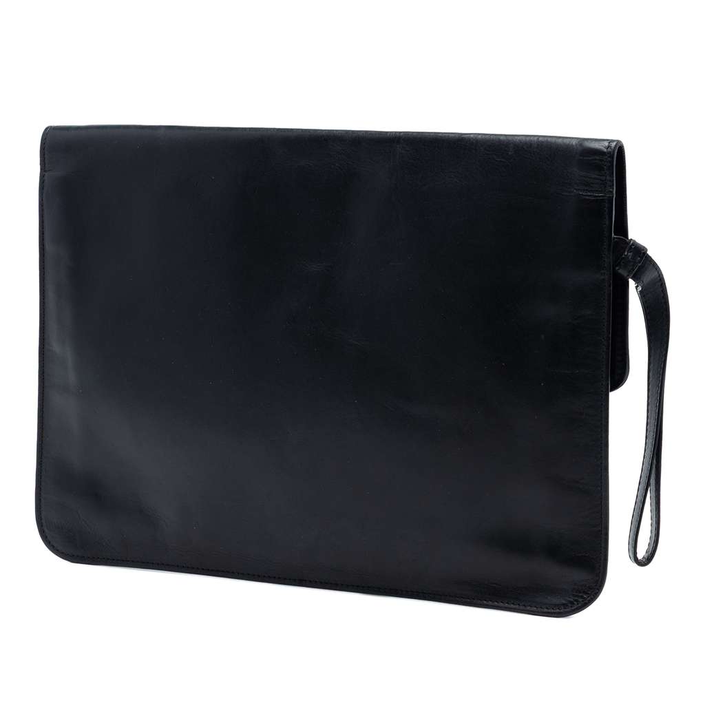 Bottega Veneta Leather Intrecciato Clutch Black Leather Good condition - Back View