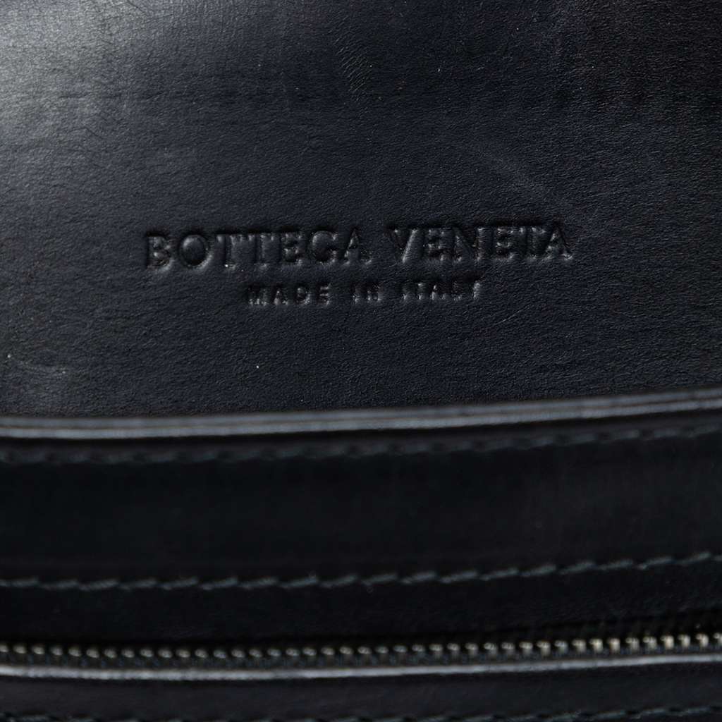 Bottega Veneta Leather Intrecciato Clutch Black Leather Good condition - Box View