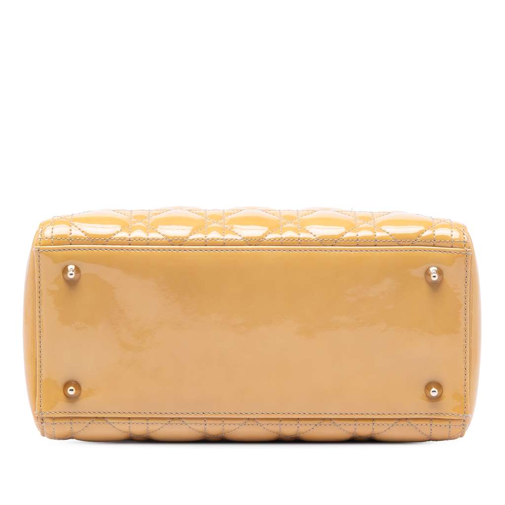 Dior Medium Patent Cannage Lady Dior Brown Leather Good condition - Inside View