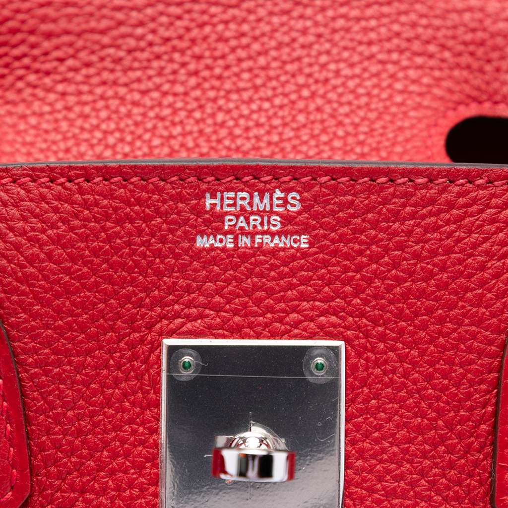 Hermès Clemence Birkin Retourne 30 Red Leather Good condition - Box View