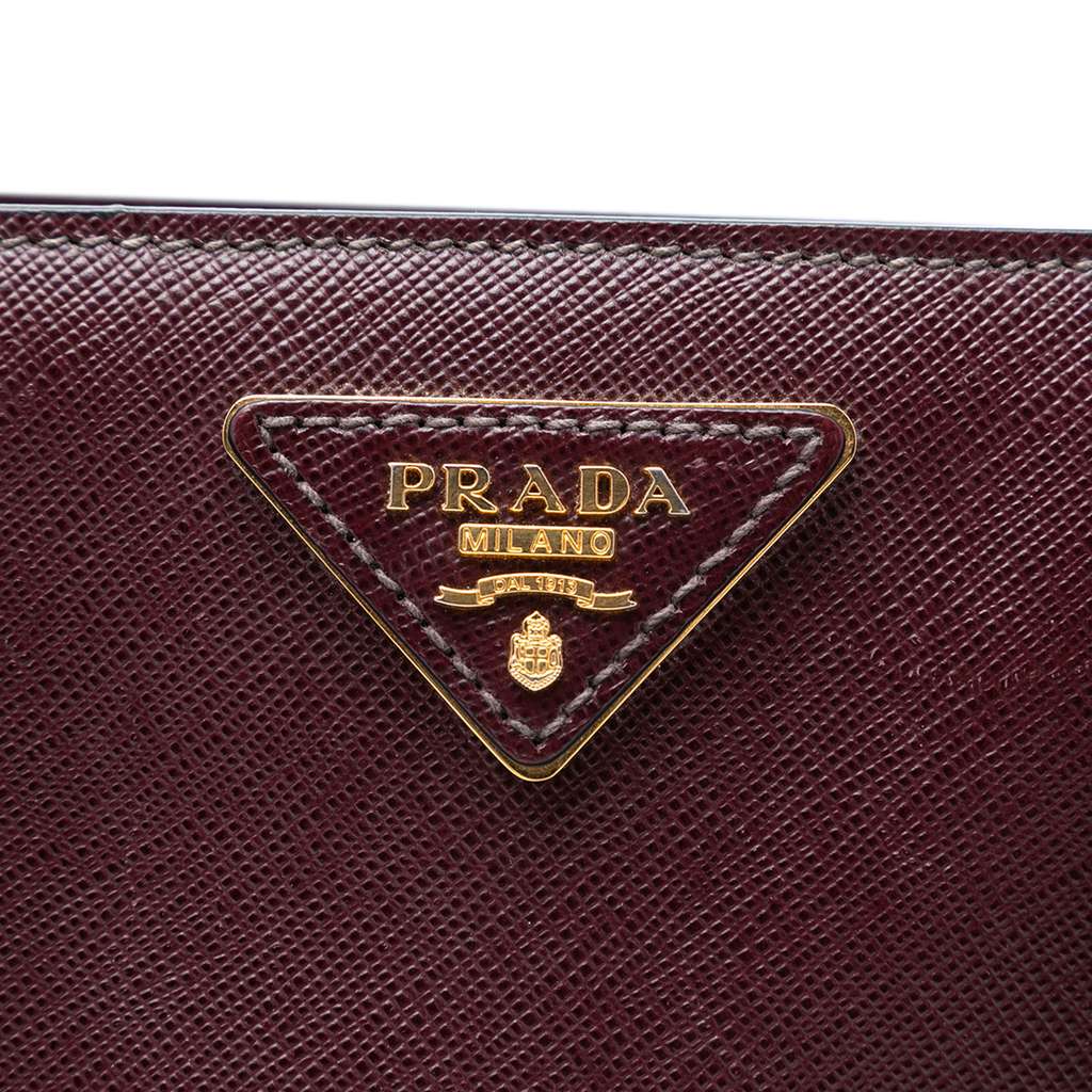 Prada Medium Bicolor Saffiano Lux Galleria Satchel Red Leather Good condition - Box View
