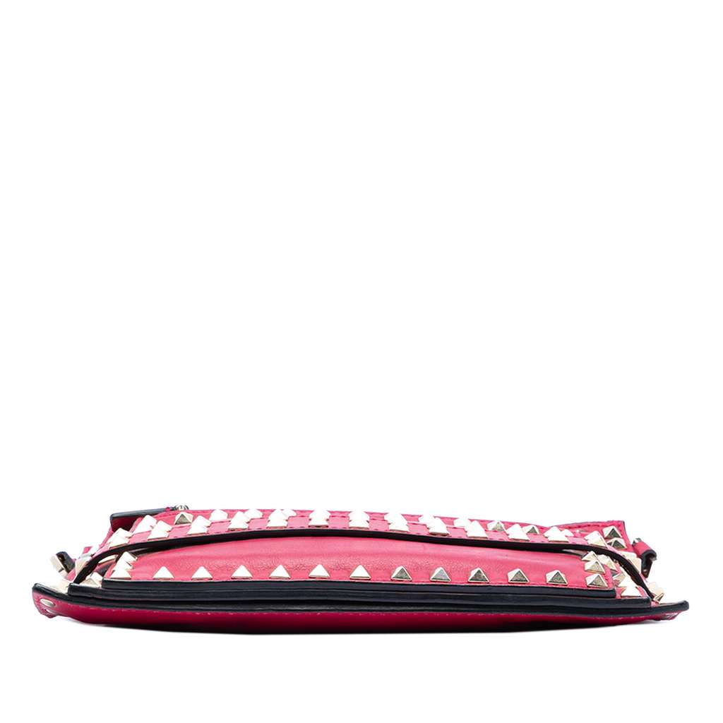 Valentino Leather Rockstud Triple Zip Crossbody Pink Leather Good condition - Inside View