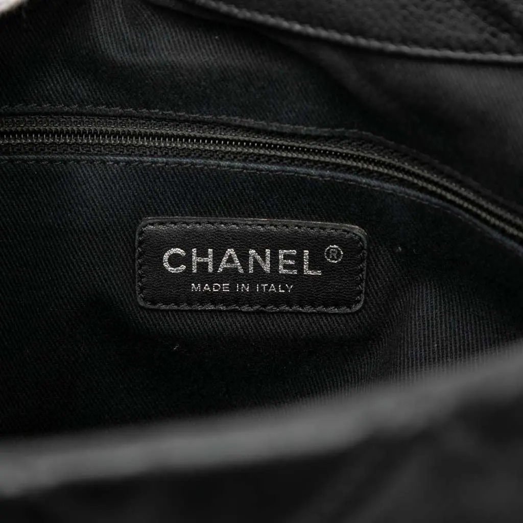 Chanel Quilted Caviar Soft Shopper Tote Black Leather Very good - Box View