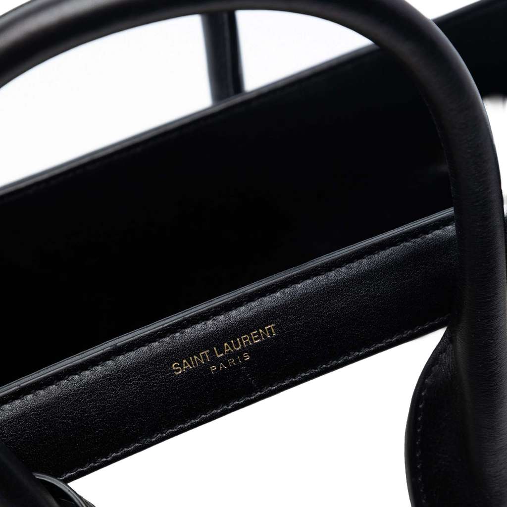 Saint Laurent Small Bicolor Leather Sac de Jour Satchel White Leather Good condition - Box View