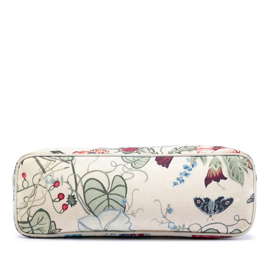 Gucci Small Canvas Flora Knight Convertible Tote White Canvas Good condition - Inside View