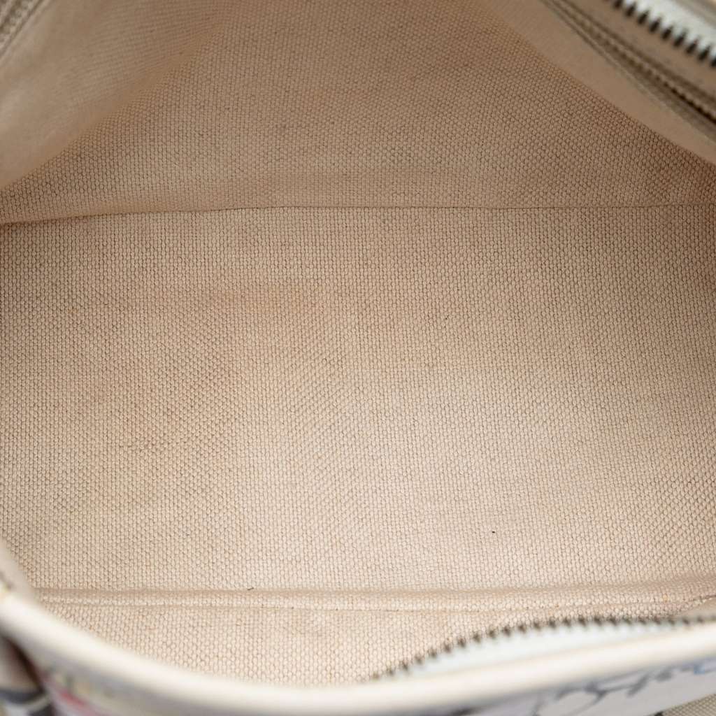 Gucci Small Canvas Flora Knight Convertible Tote White Canvas Good condition - Model View