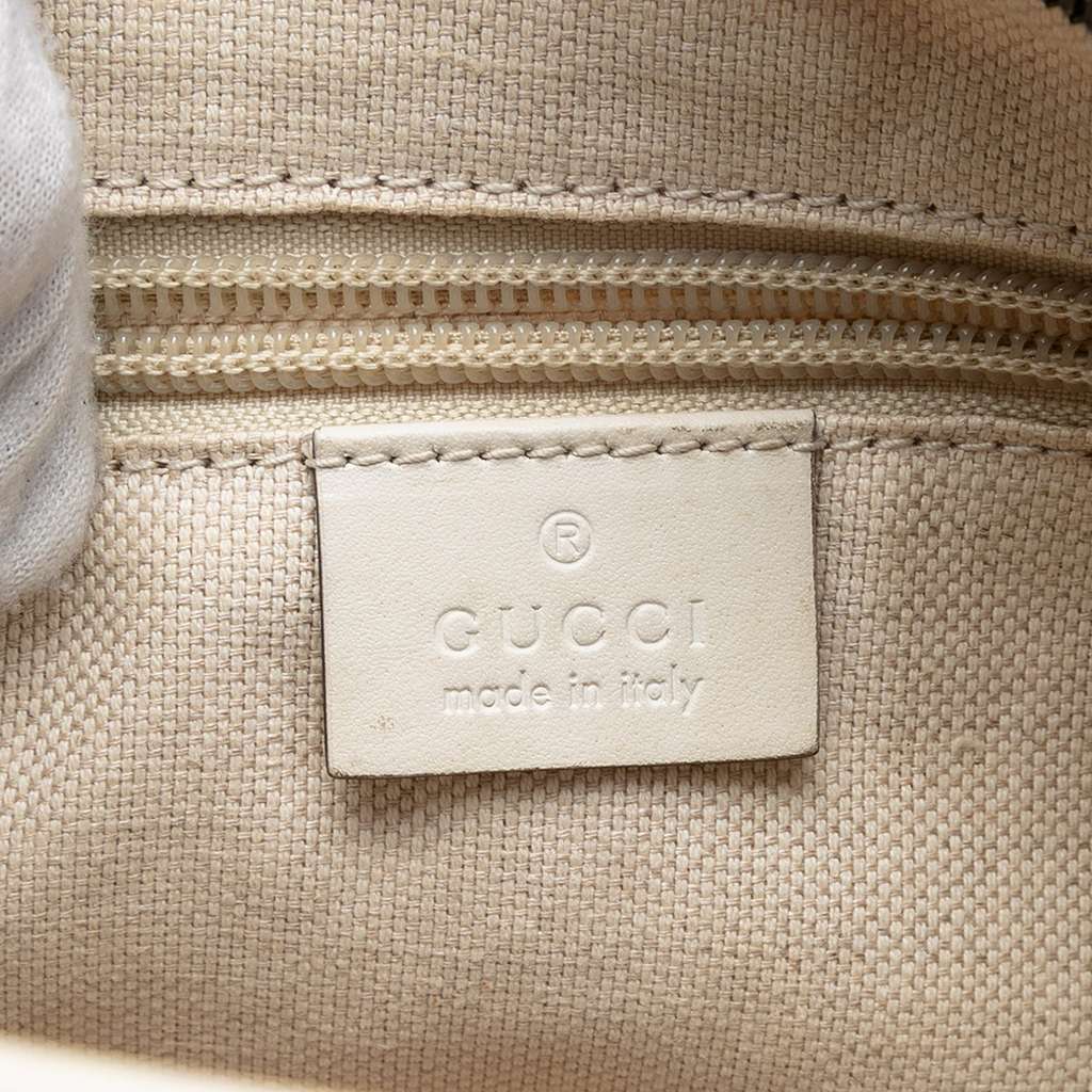 Gucci Small Canvas Flora Knight Convertible Tote White Canvas Good condition - Box View