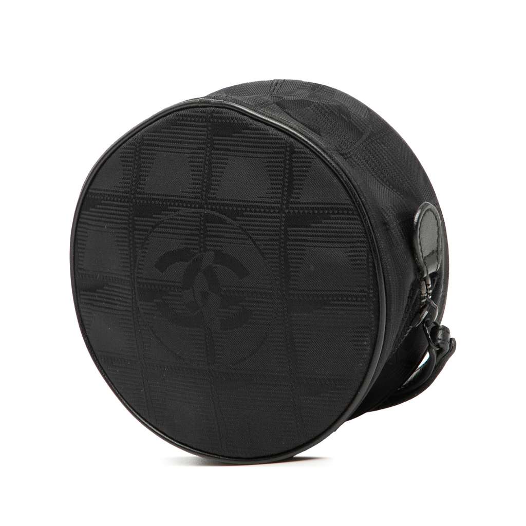 Chanel New Travel Line Nylon Wristlet Pouch Black Good condition - Back View