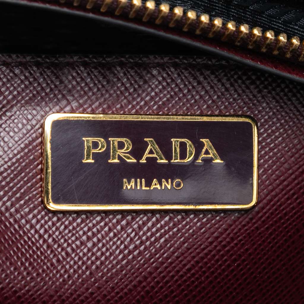 Prada Medium Bicolor Saffiano Lux Galleria Satchel Red Leather Good condition - Box View