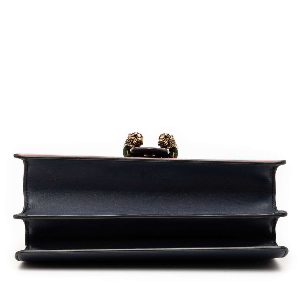 Gucci Medium Leather Bamboo Dionysus Web Satchel Blue Leather Good condition - Inside View