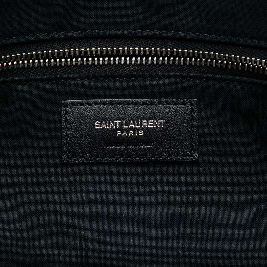 Saint Laurent Raffia Embroidered Logo Tote Black Good condition - Box View