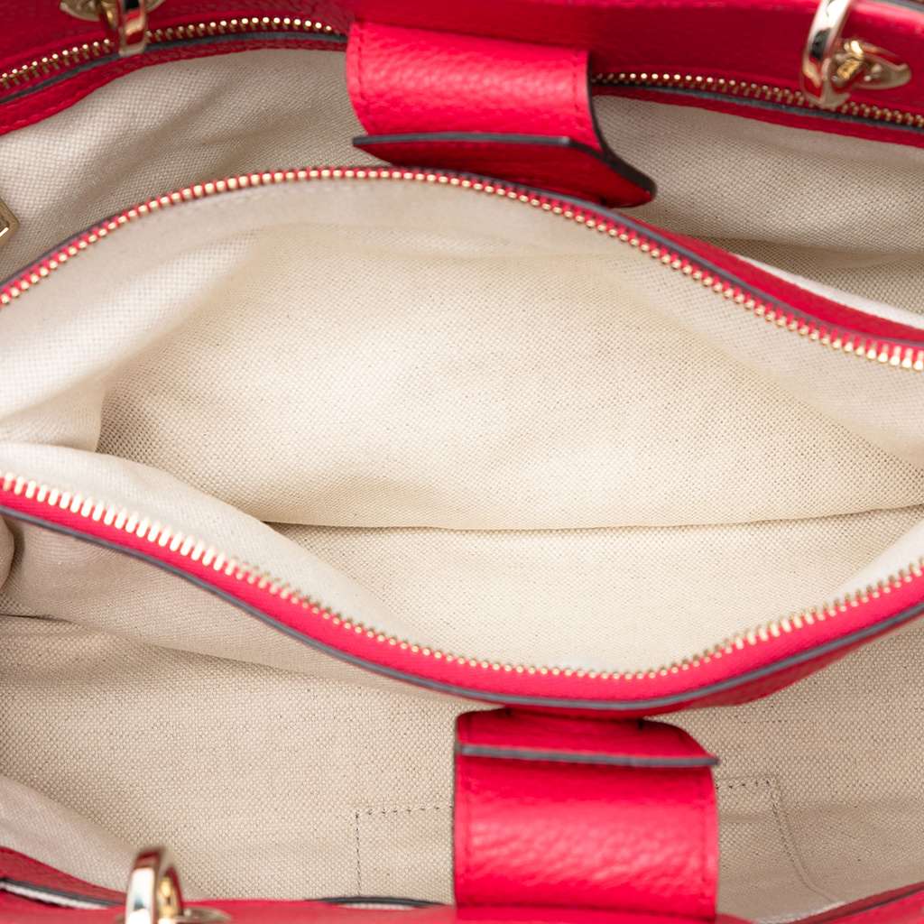 Gucci Medium Bicolor Calfskin Bamboo Shopper Satchel Pink Leather Good condition - Model View