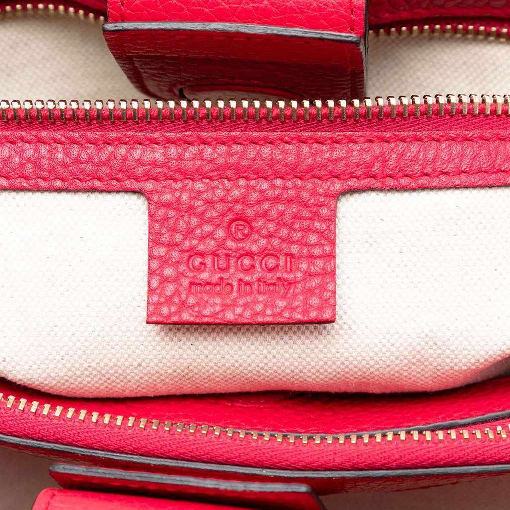 Gucci Medium Bicolor Calfskin Bamboo Shopper Satchel Pink Leather Good condition - Box View