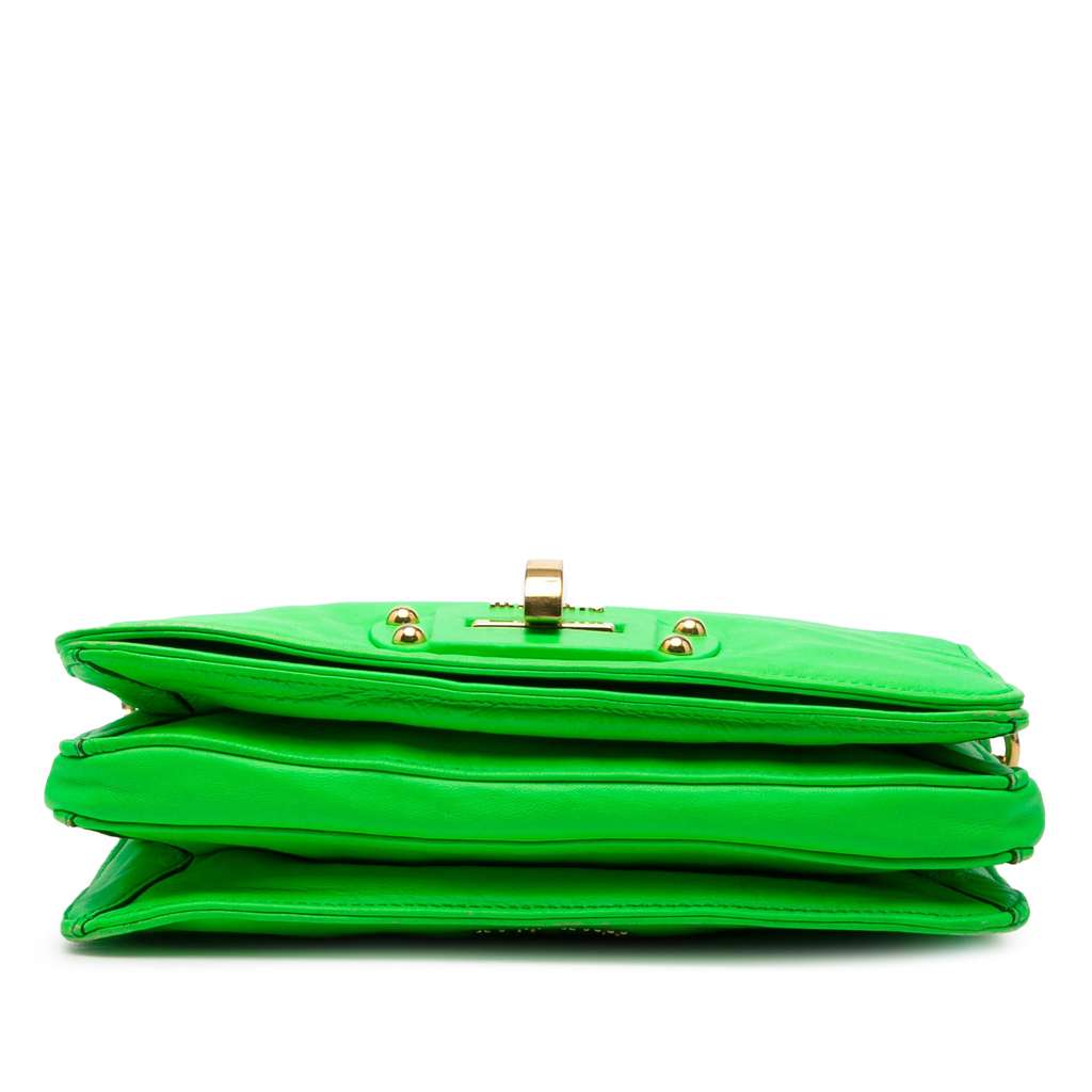 Miu Miu Leather Wing Strap Crossbody Green Leather Good condition - Inside View